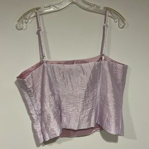 Regine New York Shimmer Lilac Crop Corset Side Zip Top Adjustable Strap 14